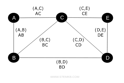 the edges of a graph