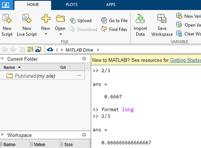 Matlab command line