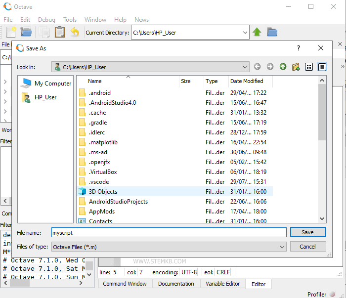 write the file name