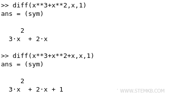 how to do a derivative of function in Octave