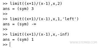 how to do a limit of function in Octave