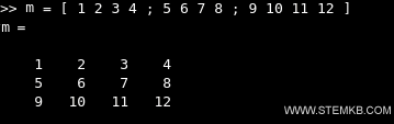 rectangular 3x4 matrix