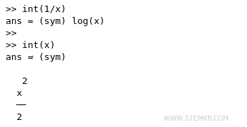 indefinite integrals (antiderivate) in Octave