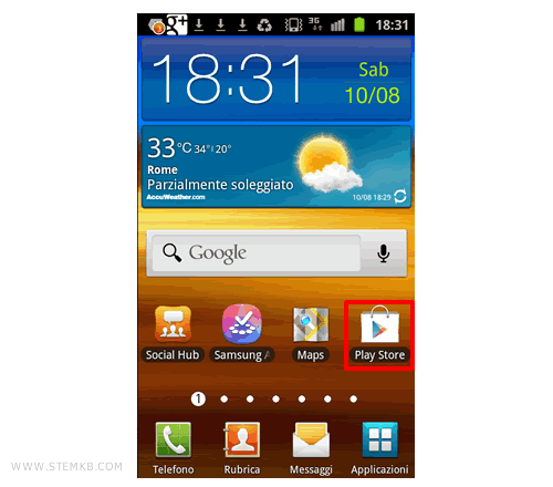 press the Google Play Store icon on your Android smartphone